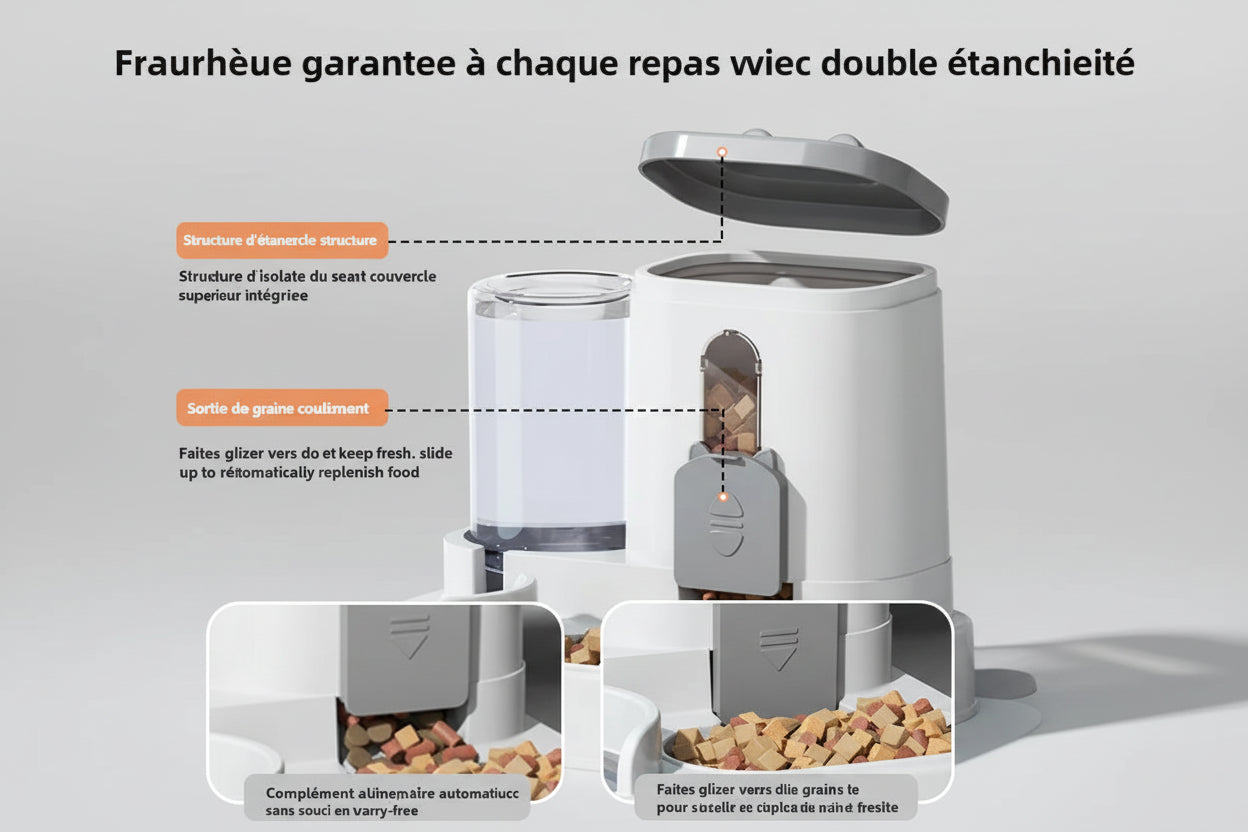 Automatic Pet Feeder And Water Bowl – Gravity Dual Dispenser